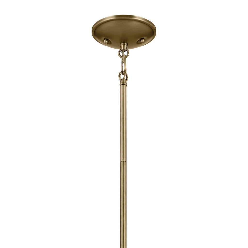 KICHLER 43670NBR Shailene 15.25" 3-Light Mini Chandelier With Clear Satin Etched Glass In Natural Brass