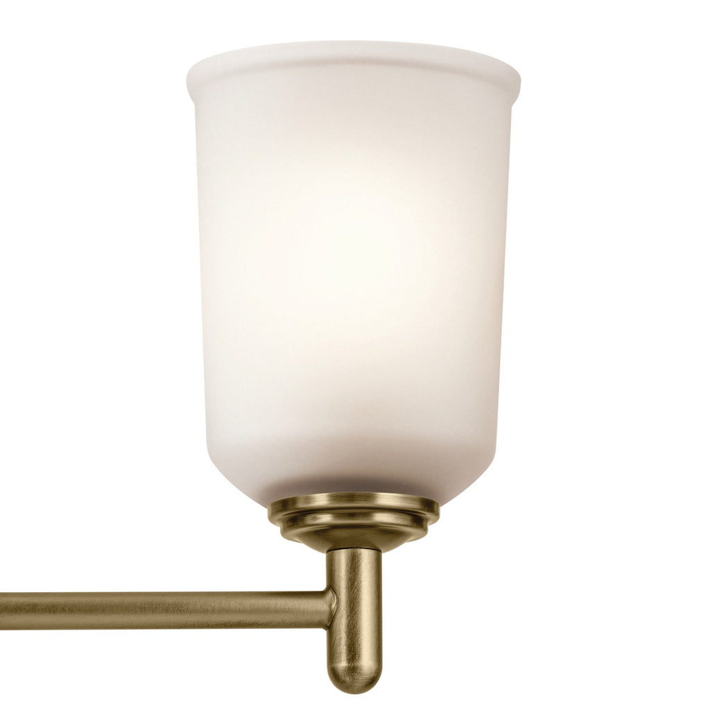 KICHLER 43670NBR Shailene 15.25" 3-Light Mini Chandelier With Clear Satin Etched Glass In Natural Brass