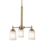 KICHLER 43670NBR Shailene 15.25" 3-Light Mini Chandelier With Clear Satin Etched Glass In Natural Brass