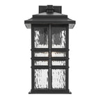 KICHLER 49831BKT Beacon Square 17.5" 1-Light Outdoor Wall Light With Clear Hammered Glass In Textured Black