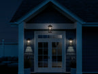 KICHLER 49831BKT Beacon Square 17.5" 1-Light Outdoor Wall Light With Clear Hammered Glass In Textured Black