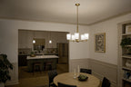 KICHLER 43671NBR Shailene 15.25" 5-Light Chandelier With Clear Satin Etched Glass In Natural Brass
