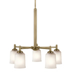 KICHLER 43671NBR Shailene 15.25" 5-Light Chandelier With Clear Satin Etched Glass In Natural Brass