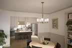 KICHLER 43671NBR Shailene 15.25" 5-Light Chandelier With Clear Satin Etched Glass In Natural Brass