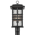 KICHLER 49832BKT Beacon Square 20.75" 1-Light Outdoor Post Light With Clear Hammered Glass In Textured Black
