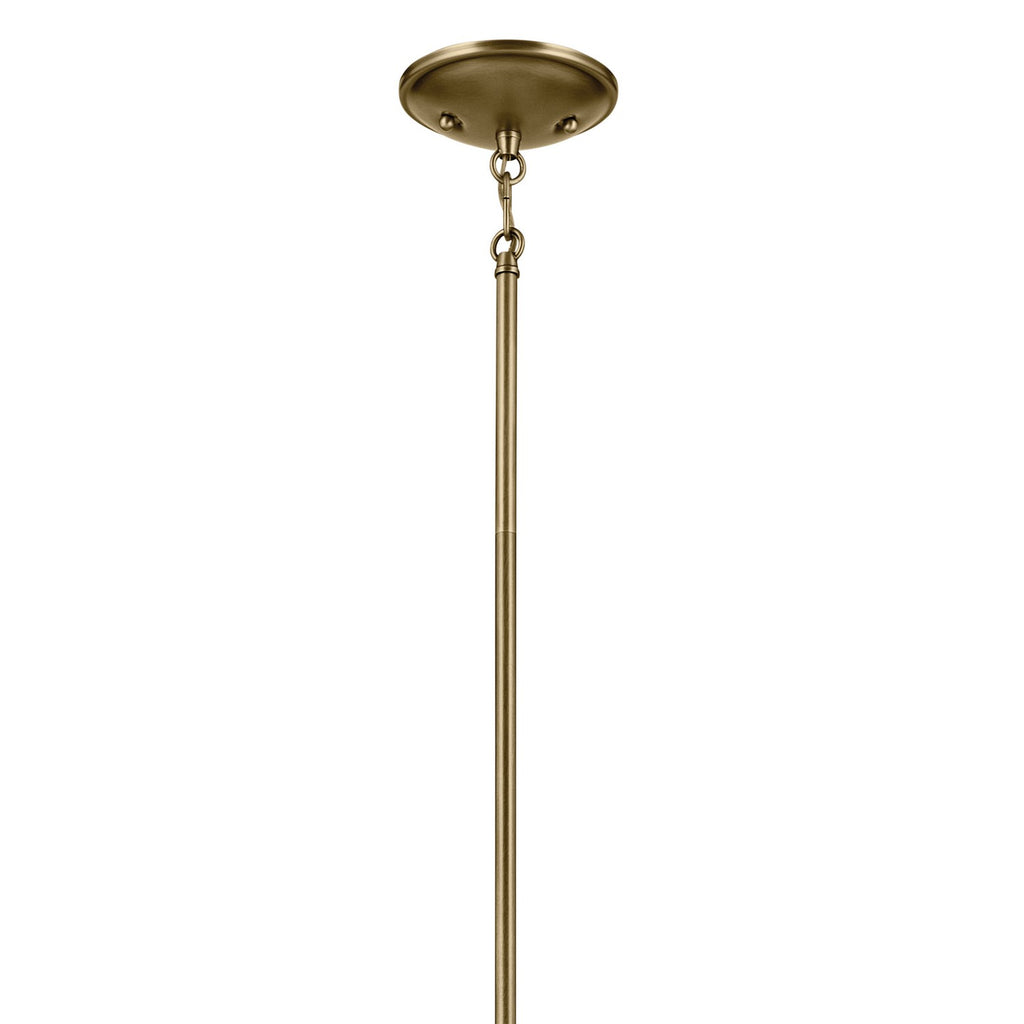 KICHLER 43672NBR Shailene 26.5" 9-Light Chandelier With Clear Satin Etched Glass In Natural Brass