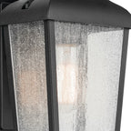 KICHLER 49735BKT Forestdale 14.75" 1-Light Outdoor Wall Light With Clear Water Glass In Textured Black