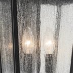 KICHLER 49736BKT Forestdale 18.50" 2-Light Outdoor Wall Light With Clear Water Glass In Textured Black