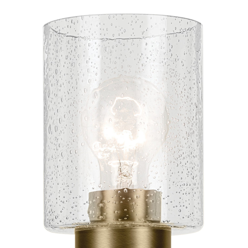 KICHLER 45910NBR Winslow 9.25" 1-Light Wall Sconce With Clear Seeded Glass In Natural Brass
