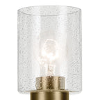 KICHLER 45910NBR Winslow 9.25" 1-Light Wall Sconce With Clear Seeded Glass In Natural Brass