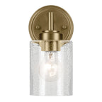 KICHLER 45910NBR Winslow 9.25" 1-Light Wall Sconce With Clear Seeded Glass In Natural Brass