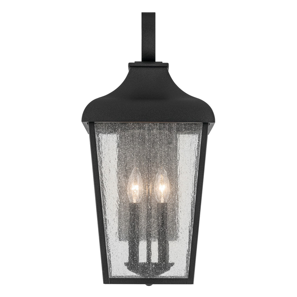 KICHLER 49737BKT Forestdale 21.5" 2-Light Outdoor Wall Light With Clear Water Glass In Textured Black