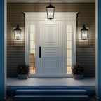 KICHLER 49737BKT Forestdale 21.5" 2-Light Outdoor Wall Light With Clear Water Glass In Textured Black