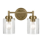 KICHLER 45885NBR Winslow 13" 2-Light Vanity Light With Clear Seeded Glass In Natural Brass