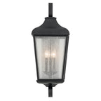 KICHLER 49738BKT Forestdale 30.75" 3-Light Outdoor Wall Light With Clear Water Glass In Textured Black