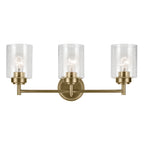 KICHLER 45886NBR Winslow 21.5" 3-Light Vanity Light With Clear Seeded Glass In Natural Brass