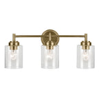 KICHLER 45886NBR Winslow 21.5" 3-Light Vanity Light With Clear Seeded Glass In Natural Brass