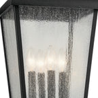 KICHLER 49739BKT Forestdale 21.75" 4-Light Outdoor Post Light With Clear Water Glass In Textured Black