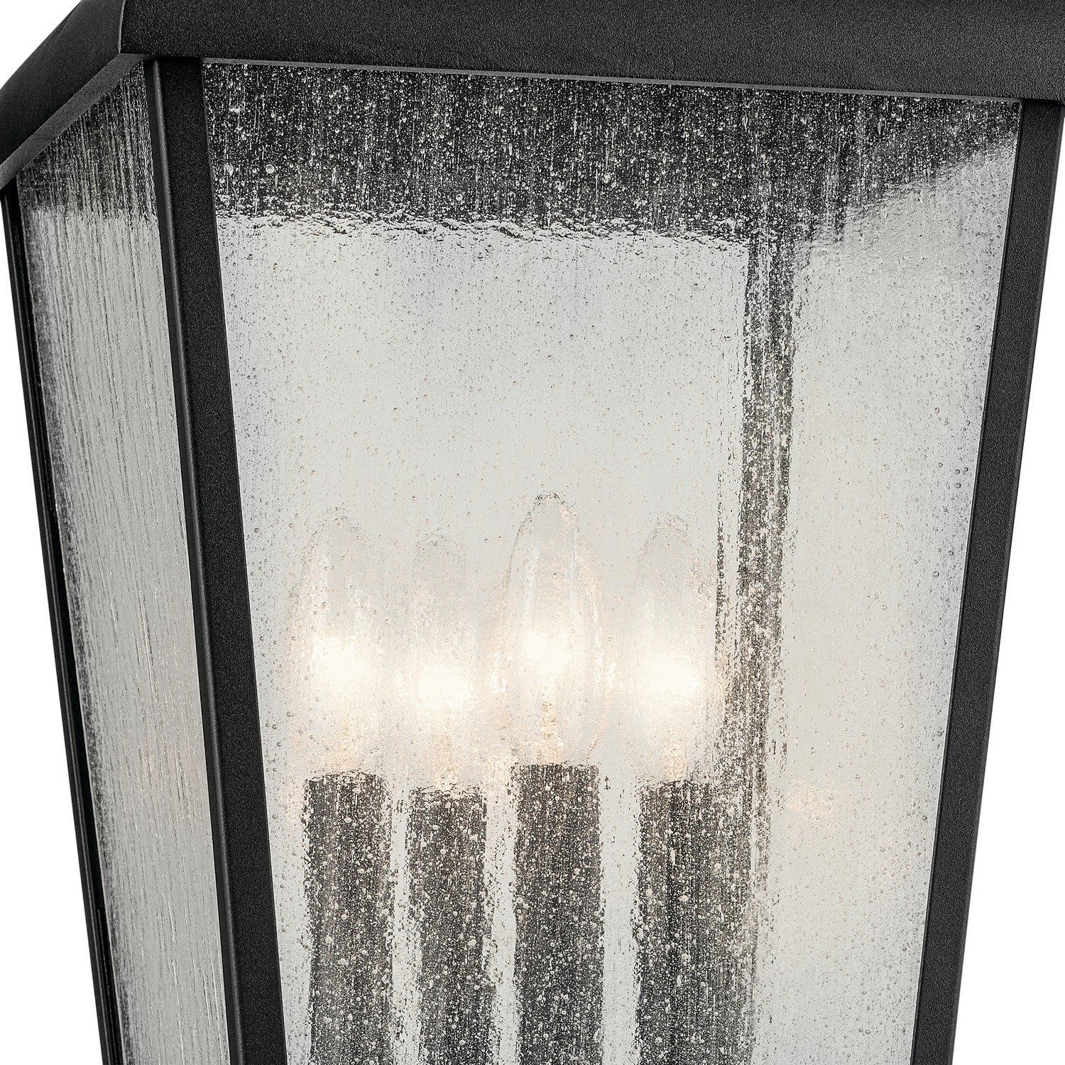 KICHLER 49739BKT Forestdale 21.75" 4-Light Outdoor Post Light With Clear Water Glass In Textured Black