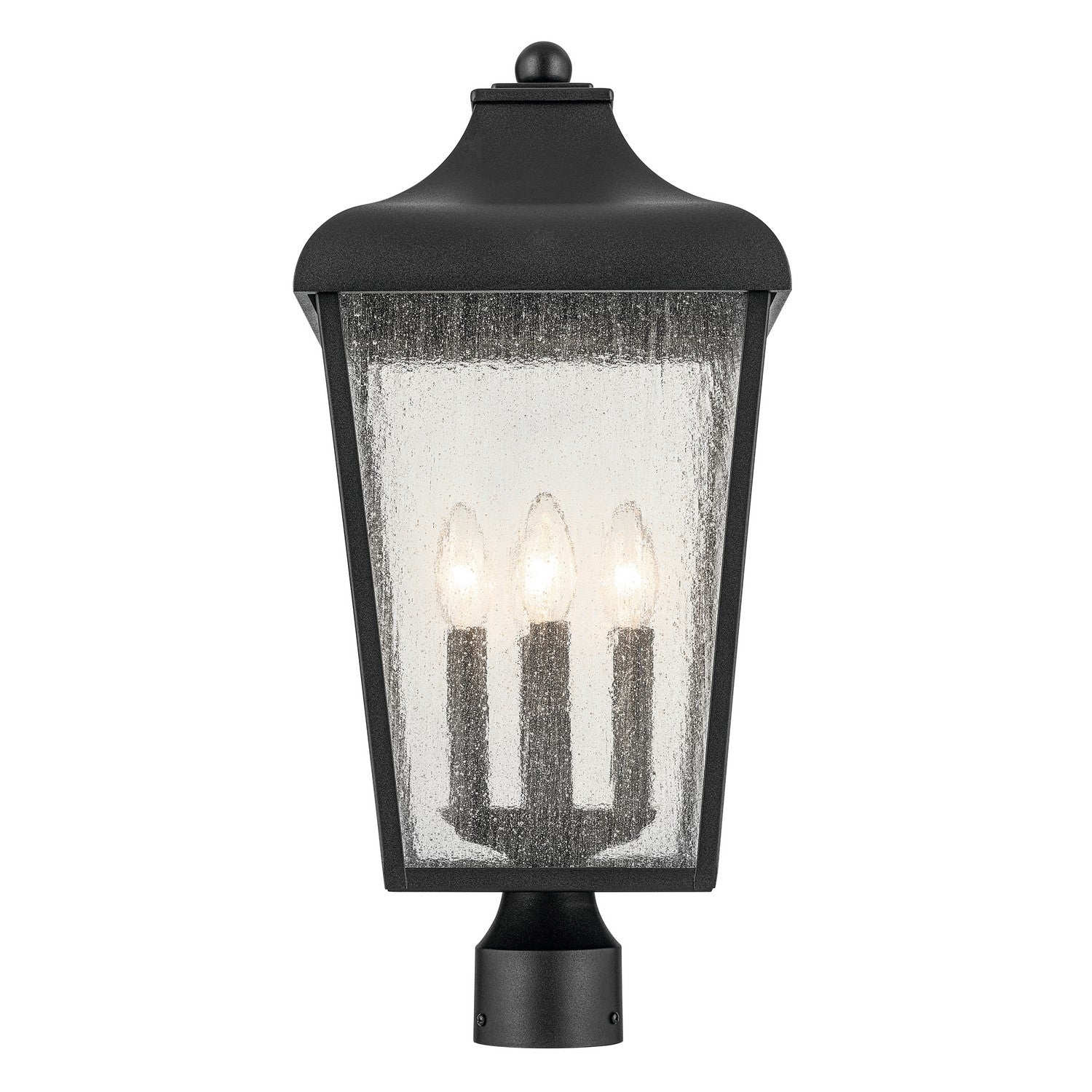 KICHLER 49739BKT Forestdale 21.75" 4-Light Outdoor Post Light With Clear Water Glass In Textured Black
