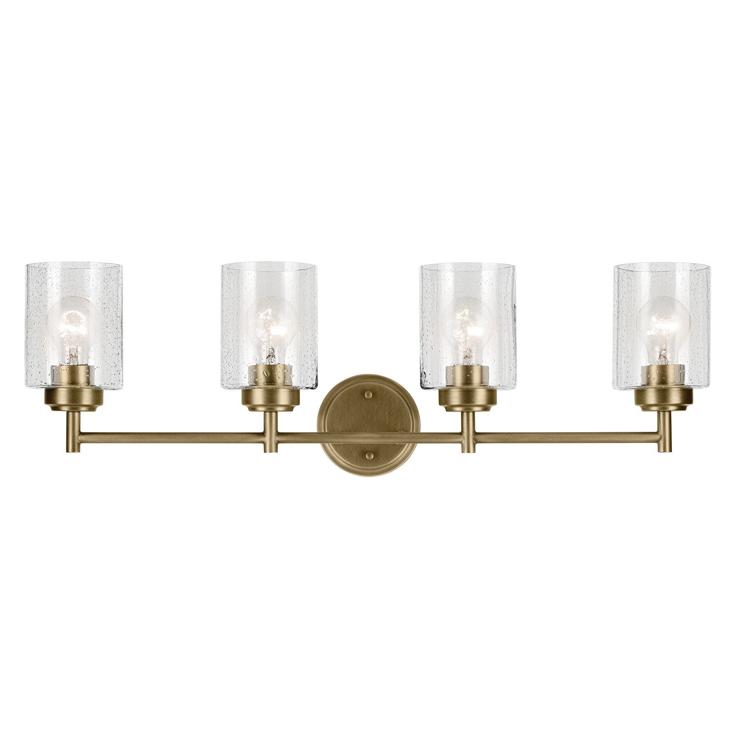 KICHLER 45887NBR Winslow 30" 4-Light Vanity Light With Clear Seeded Glass In Natural Brass