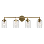 KICHLER 45887NBR Winslow 30" 4-Light Vanity Light With Clear Seeded Glass In Natural Brass