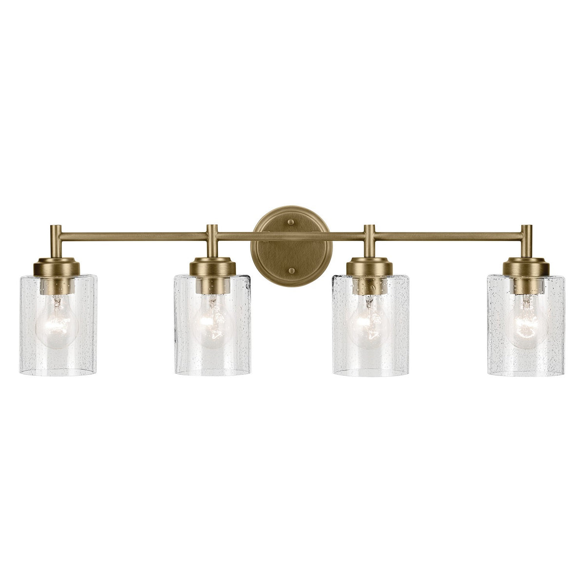 KICHLER 45887NBR Winslow 30" 4-Light Vanity Light With Clear Seeded Glass In Natural Brass