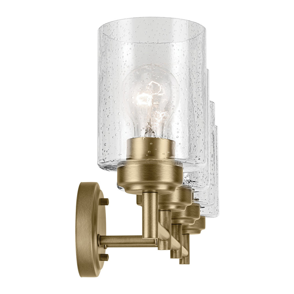 KICHLER 45887NBR Winslow 30" 4-Light Vanity Light With Clear Seeded Glass In Natural Brass