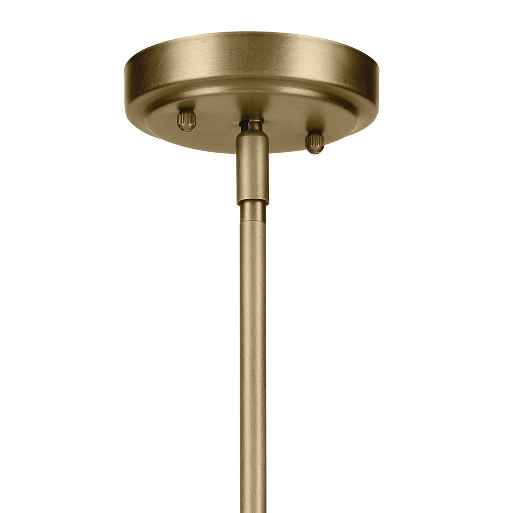 KICHLER 44032NBR Winslow 7.5" 1-Light Mini Pendant Light With Clear Seeded Glass In Natural Brass