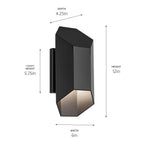 KICHLER 49607BKLED Estella 12" Led 1-Light Outdoor Wall Light In Black