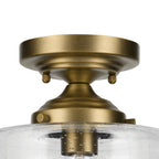 KICHLER 44033NBR Winslow 10.75" 1-Light Semi Flush With Clear Seeded Glass In Natural Brass