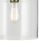 KICHLER 44033NBR Winslow 10.75" 1-Light Semi Flush With Clear Seeded Glass In Natural Brass