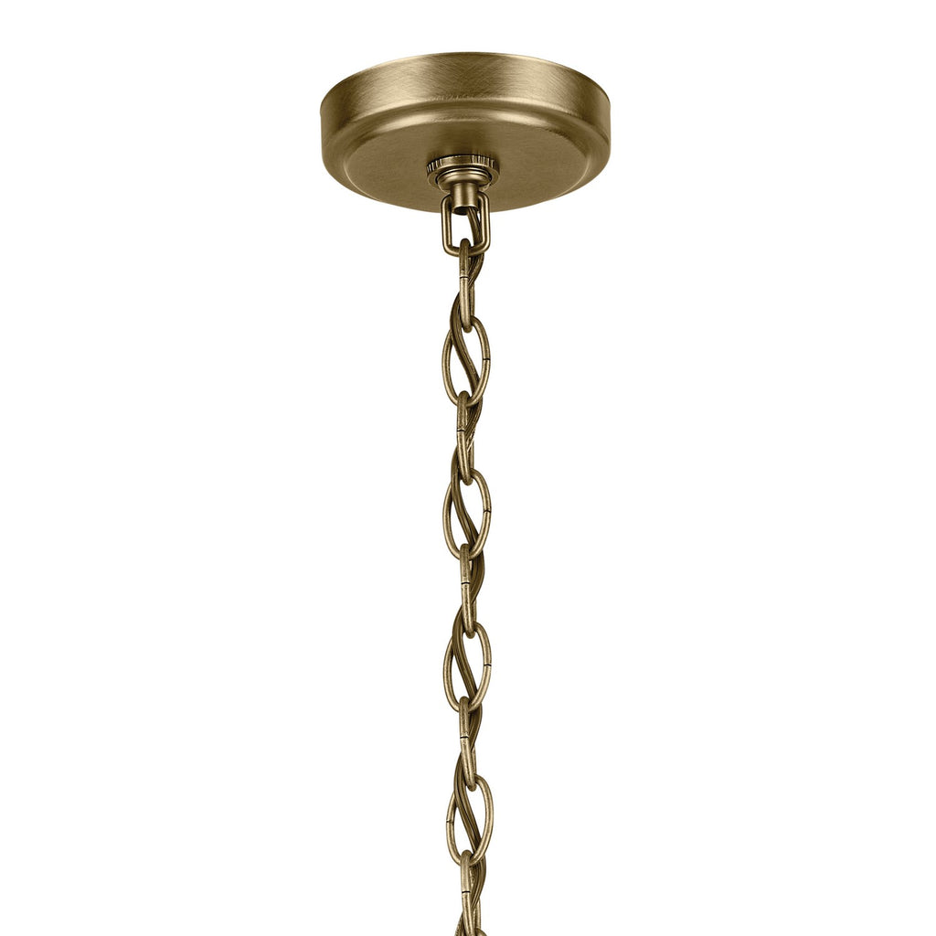 KICHLER 44029NBR Winslow 15.5" 3-Light Chandelier With Clear Seeded Glass In Natural Brass