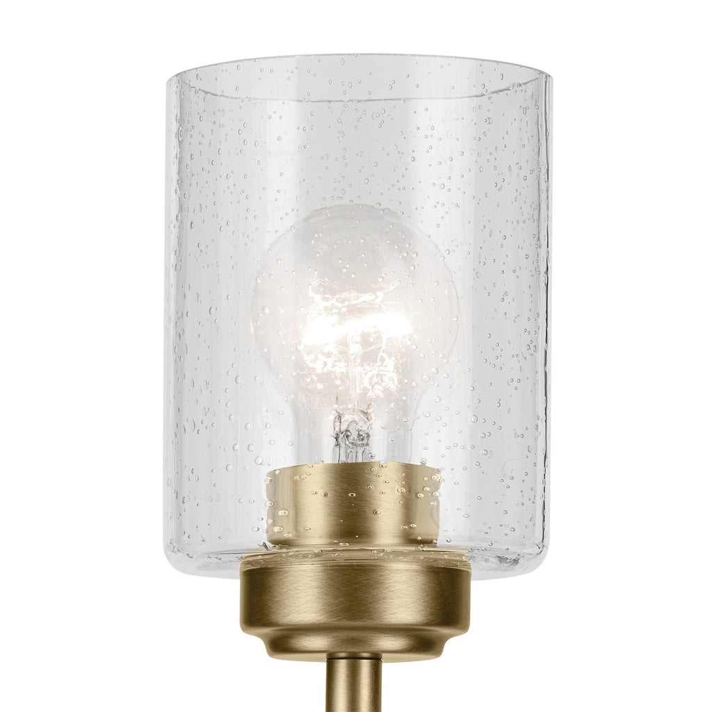 KICHLER 44029NBR Winslow 15.5" 3-Light Chandelier With Clear Seeded Glass In Natural Brass