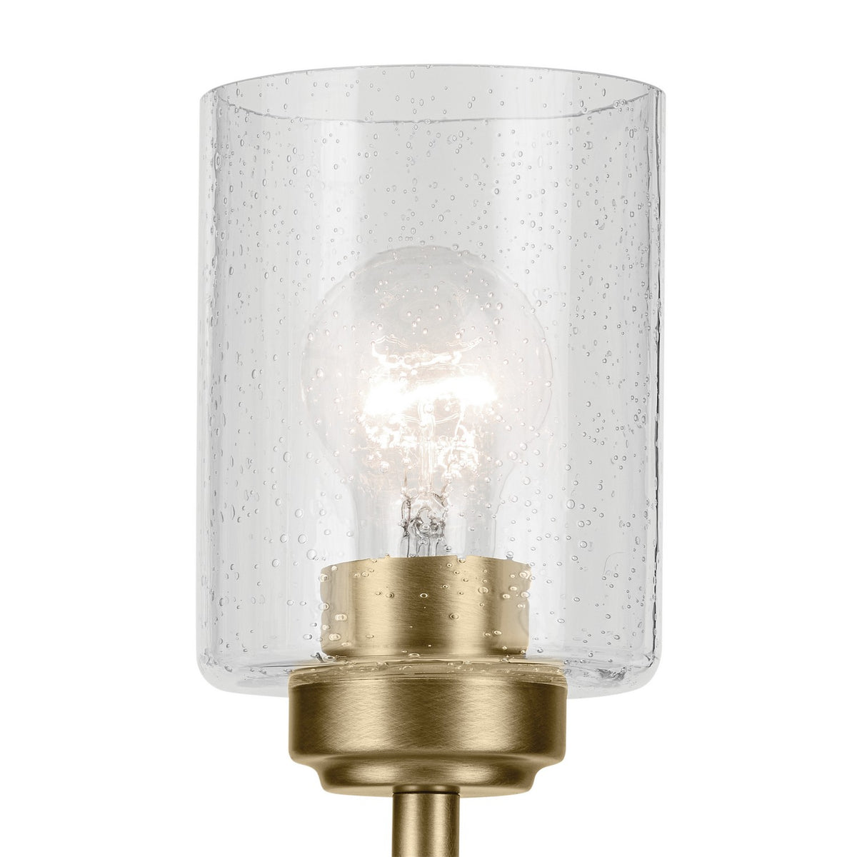 KICHLER 44029NBR Winslow 15.5" 3-Light Chandelier With Clear Seeded Glass In Natural Brass