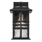 KICHLER 49829BKT Beacon Square 12" 1-Light Outdoor Wall Light With Clear Hammered Glass In Textured Black