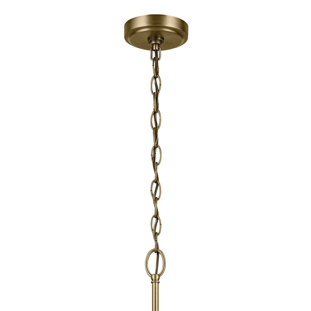 KICHLER 44034NBR Winslow 30.75" 3-Light Chandelier With Clear Seeded Glass In Natural Brass