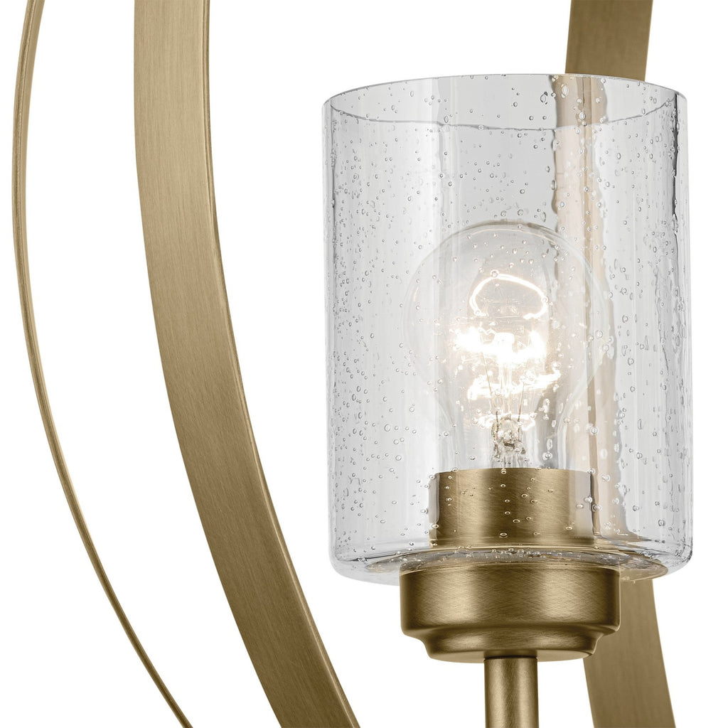 KICHLER 44034NBR Winslow 30.75" 3-Light Chandelier With Clear Seeded Glass In Natural Brass