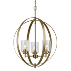 KICHLER 44034NBR Winslow 30.75" 3-Light Chandelier With Clear Seeded Glass In Natural Brass