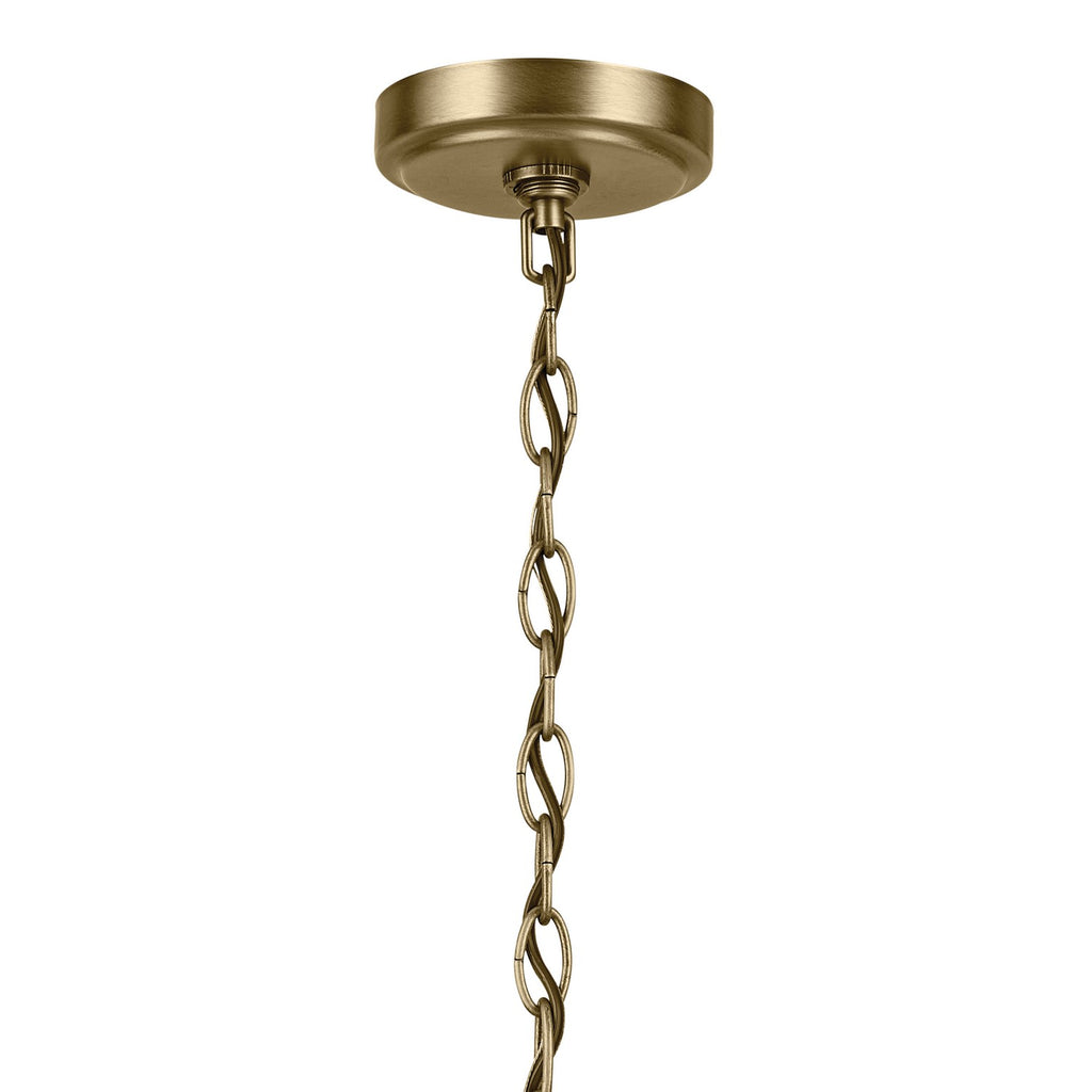 KICHLER 44030NBR Winslow 16.25" 5-Light Chandelier With Clear Seeded Glass In Natural Brass