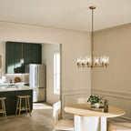 KICHLER 44035NBR Winslow 14.75" 8-Light Chandelier With Clear Seeded Glass In Natural Brass