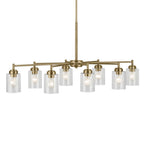 KICHLER 44035NBR Winslow 14.75" 8-Light Chandelier With Clear Seeded Glass In Natural Brass