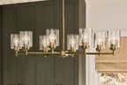 KICHLER 44035NBR Winslow 14.75" 8-Light Chandelier With Clear Seeded Glass In Natural Brass