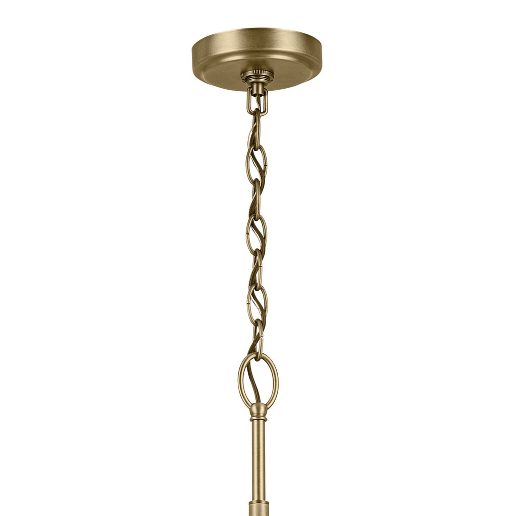 KICHLER 44031NBR Winslow 27" 9-Light Chandelier With Clear Seeded Glass In Natural Brass