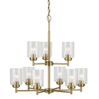 KICHLER 44031NBR Winslow 27" 9-Light Chandelier With Clear Seeded Glass In Natural Brass