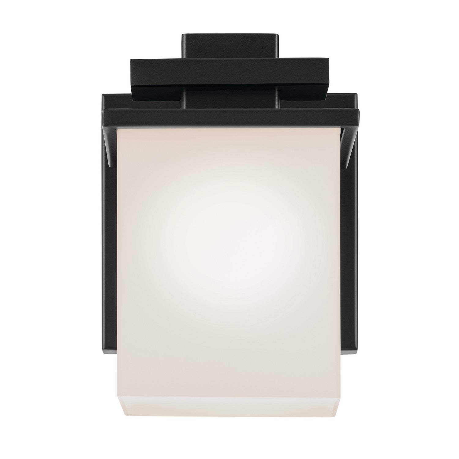 KICHLER 45149BK Tully 6.5" 1-Light Wall Sconce With Satin Etched Cased Opal Glass In Black