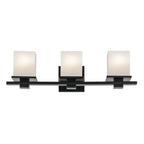 KICHLER 45151BK Tully 24" 3-Light Vanity Light With Satin Etched Cased Opal Glass In Black