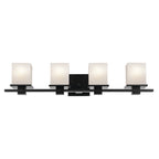 KICHLER 45152BK Tully 32" 4-Light Vanity Light With Satin Etched Cased Opal Glass In Black