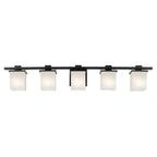 KICHLER 45193BK Tully 40.25" 5-Light Vanity Light With Satin Etched Cased Opal Glass In Black