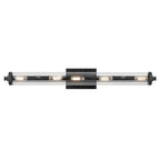 KICHLER 45650BK Azores 32"5-Light Linear Vanity With Clear Fluted Glass In Black